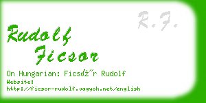 rudolf ficsor business card